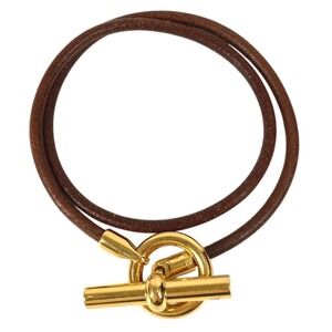 HERMES Brown Leather Bracelet
